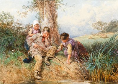 Young Anglers: No Luck Today by Myles Birket Foster